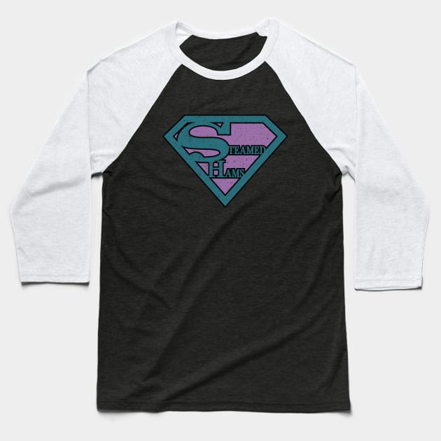 Steamed Hams - SuperHam (Worn - Principal Edition) Baseball T-Shirt by Roufxis